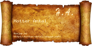 Hotter Antal névjegykártya
